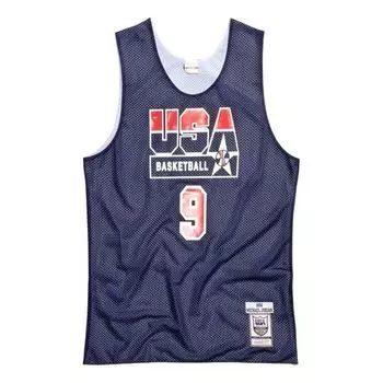 Баскетбольное джерси Mitchell & Ness NBA Authentic AU 92, темно-синий