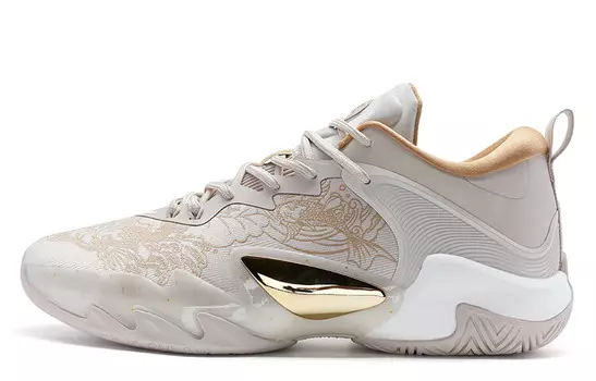 Баскетбольные кроссовки Against The Sky Generation для мужчин с низким верхом цвета слоновой кости/коричневато-серого цвета Xtep