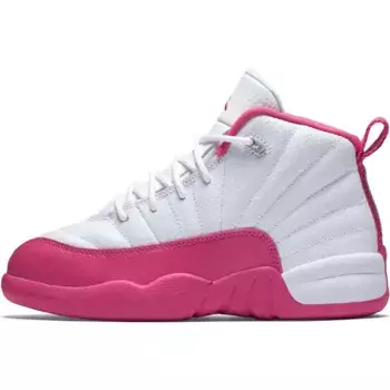 Баскетбольные кроссовки Air 12 Kids Preschool Jordan, белый/розовый