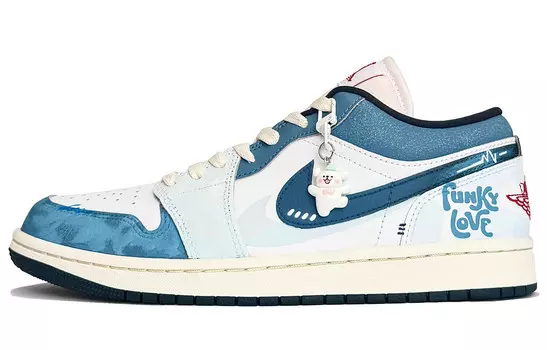 Баскетбольные кроссовки Air 1 Basketball Shoes Men Low-Top Blue/White Jordan