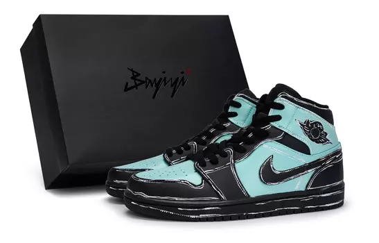 Баскетбольные кроссовки Air 1 для детей, начальная школа Jordan, цвет Black Tiffany