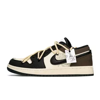 Баскетбольные кроссовки Air 1 Kids для начальной школы Jordan, черный/коричневый