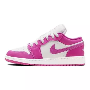 Баскетбольные кроссовки Air 1 Kids GS Low-top Pink/White/Iris Whisper Jordan, розовый