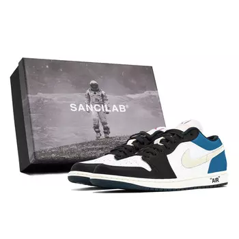 Баскетбольные кроссовки Air 1 мужские с низким верхом, черные/Hyper Royal/хром Jordan