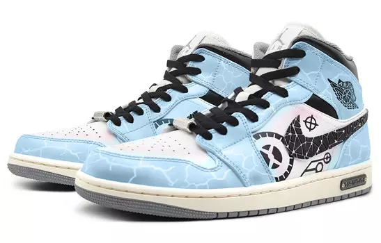 Баскетбольные кроссовки Air 1 Vintage для мужчин с высоким верхом, синие Jordan