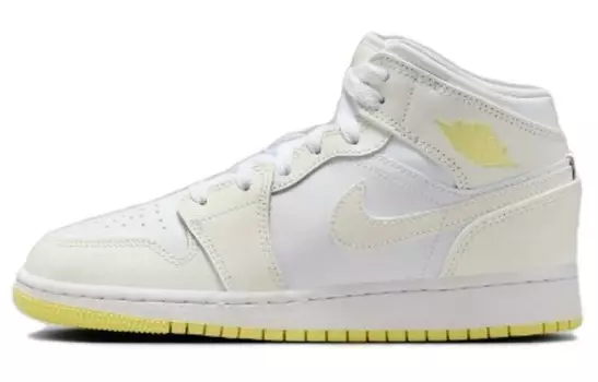 Баскетбольные кроссовки Air 1 Vintage GS Jordan, белый/желтый