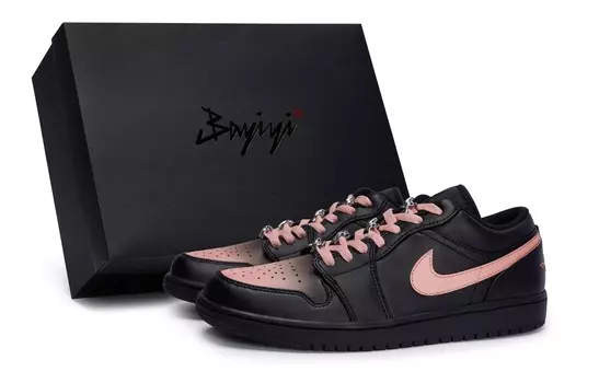 Баскетбольные кроссовки Air 1 Vintage Men Low-Top Flesh Pink Jordan, цвет Black meat powder