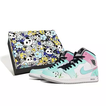 Баскетбольные кроссовки Air 1 Vintage Men Mid-Top Green/White/Pink Jordan
