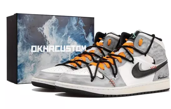 Баскетбольные кроссовки Air 1 Vintage Men Mid-Top Серый/Белый/Черный Jordan