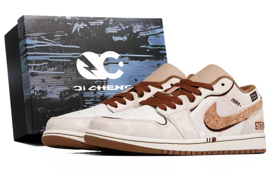 Баскетбольные кроссовки Air 1 Vintage Men Low-Top бежевый/коричневый/бежевый/хаки Jordan