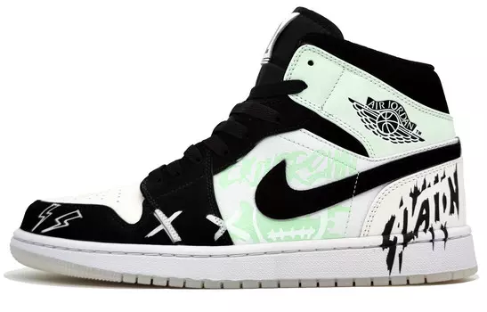 Баскетбольные кроссовки Air 1 Vintage Men Mid-Top Light Green/White Jordan