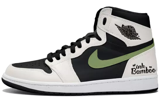 Баскетбольные кроссовки Air 1 Vintage Men High-Top бежевый/черный/зеленый Jordan