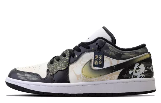 Баскетбольные кроссовки Air 1 Vintage Men Low-Touch Gold Jordan, цвет Black/Gold