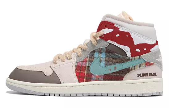 Баскетбольные кроссовки Air 1 Vintage Men Mid-Top Red/Bege Jordan, цвет Deep Red