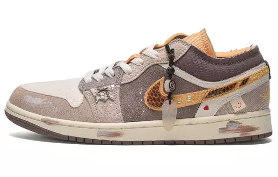 Баскетбольные кроссовки Air 1 Vintage Men Low-Top бежевый/коричневый Jordan