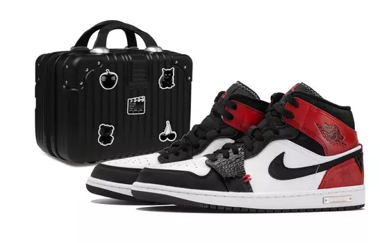 Баскетбольные кроссовки Air 1 Vintage Men Mid-Top Black/White/Red Jordan