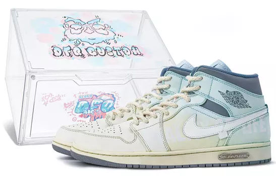 Баскетбольные кроссовки Air 1 Vintage Men Mid-Top Yellow/White/Green Jordan