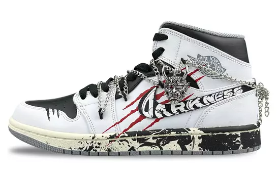 Баскетбольные кроссовки Air 1 Vintage Men High-top White/black/seree Jordan