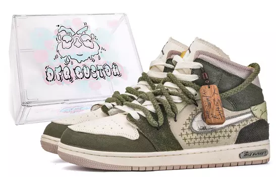 Баскетбольные кроссовки Air 1 Vintage Men Mid-Top Green/White Jordan