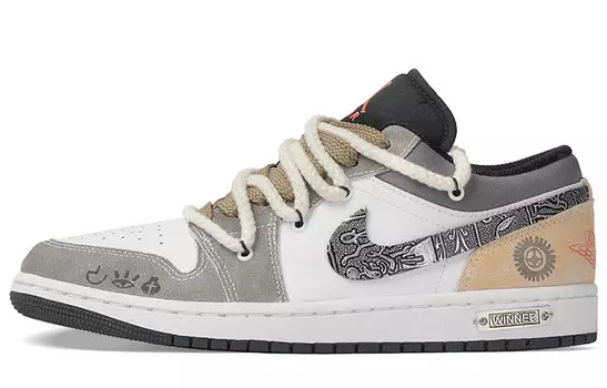 Баскетбольные кроссовки Air 1 Vintage Men Low-Top серый/белый Jordan
