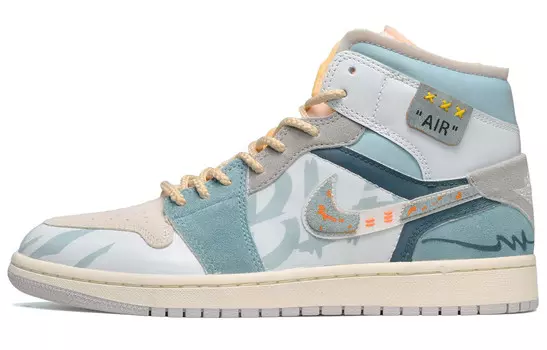 Баскетбольные кроссовки Air 1 Vintage Men Mid-Top Jordan, серый/синий