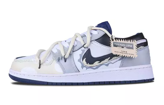Баскетбольные кроссовки Air 1 Vintage Men Low-top бежевый/белый/синий Jordan