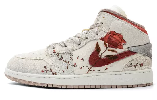 Баскетбольные кроссовки Air 1 Vintage Men Mid-Top бежевый/красный Jordan