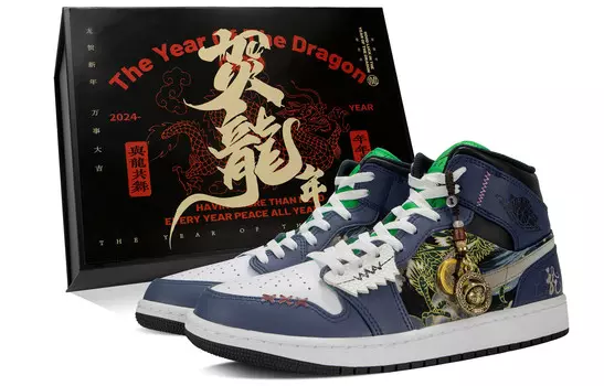 Баскетбольные кроссовки Air 1 Vintage Men Mid-Top Blue/Black Jordan