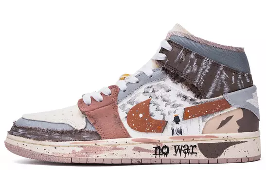 Баскетбольные кроссовки Air 1 Vintage Men Mid-Top красновато-коричневый/серый Jordan
