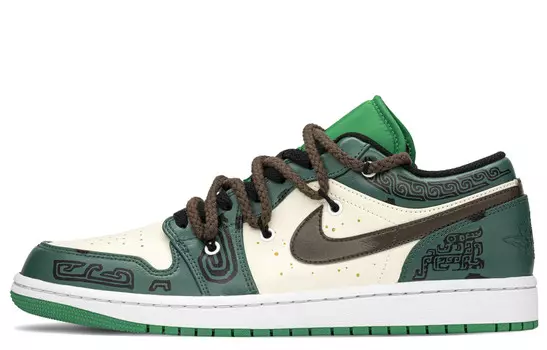 Баскетбольные кроссовки Air 1 Vintage Men Low-top Brown/green/cyan/med Jordan