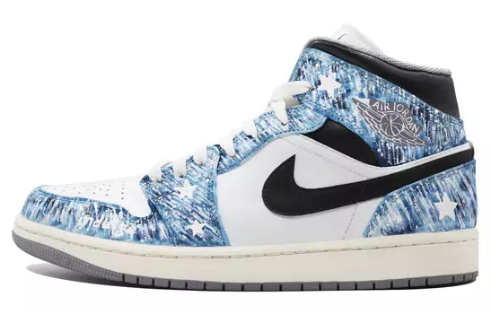 Баскетбольные кроссовки Air 1 Vintage Men Mid-top Blue/white Jordan