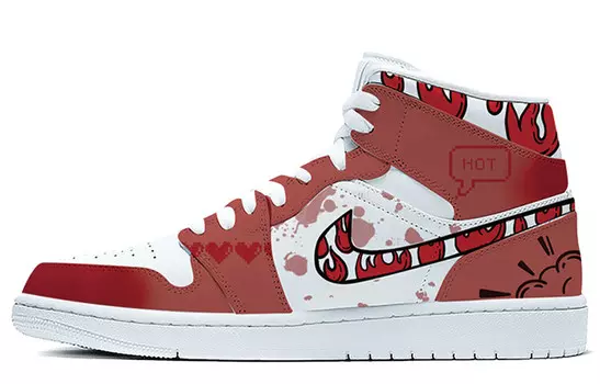 Баскетбольные кроссовки Air 1 Vintage Men Mid Top Red And White Jordan
