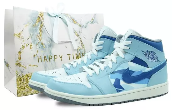 Баскетбольные кроссовки Air 1 Vintage Men Mid-top Blue/white Jordan