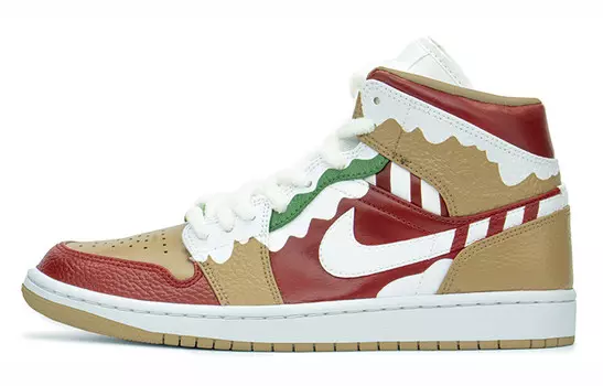 Баскетбольные кроссовки Air 1 Vintage Men High-top Red/White/Kaki Jordan