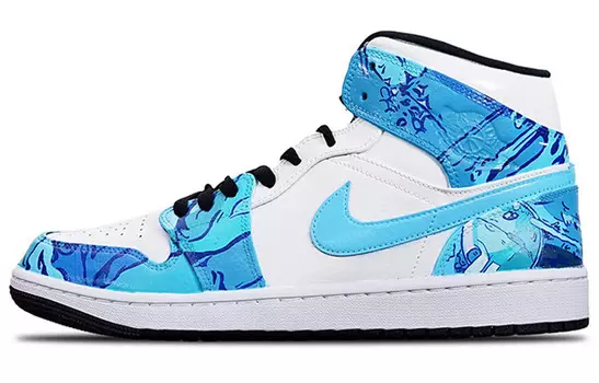 Баскетбольные кроссовки Air 1 Vintage Men Mid-top White/Royal Blue/Fern Green Jordan