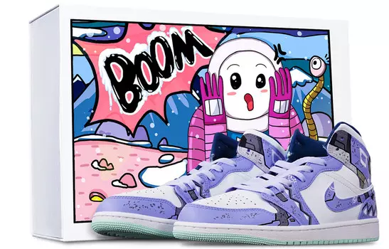 Баскетбольные кроссовки Air 1 Vintage Men High-top Blue-Violet-White Jordan