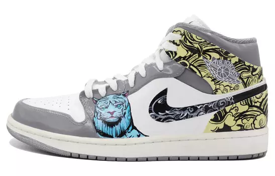 Баскетбольные кроссовки Air 1 Vintage Men Mid-top Grey/Yellow Jordan