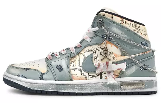 Баскетбольные кроссовки Air 1 Vintage Men Mid Top Orange/White Jordan