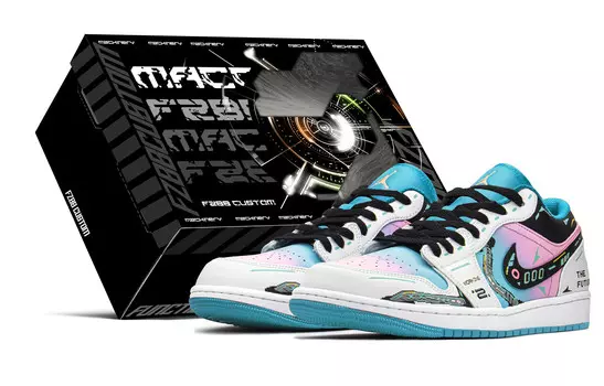 Баскетбольные кроссовки Air 1 Vintage Men Mid-top Blue/розовые Jordan