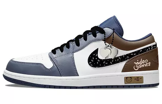 Баскетбольные кроссовки Air 1 Vintage Men Low-top Black Bleu Jordan