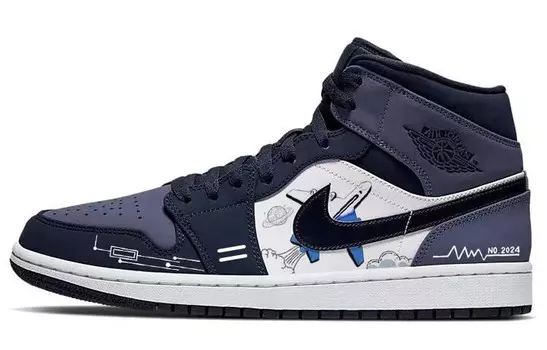 Баскетбольные кроссовки Air 1 Vintage Men High-top Фиолетовый/белый Jordan
