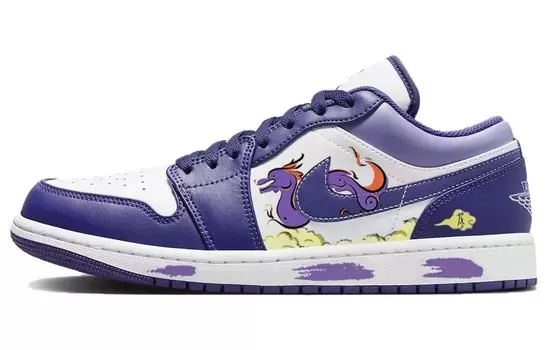 Баскетбольные кроссовки Air 1 Vintage Men Low-top Фиолетовый/белый Jordan