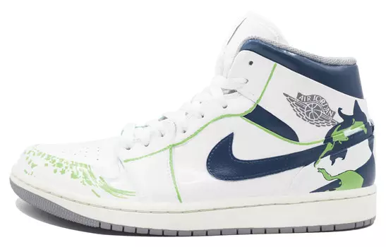 Баскетбольные кроссовки Air 1 Vintage Men Mid-Top Blue-green-white Jordan