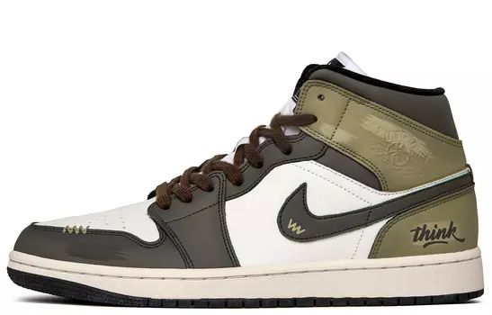 Баскетбольные кроссовки Air 1 Vintage Men Mid-Top Brown/Green Jordan