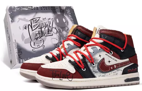 Баскетбольные кроссовки Air 1 Vintage Men Mid-Top Red/Black Jordan