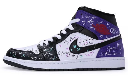 Баскетбольные кроссовки Air 1 Vintage Men Mid-Top Black/Purple Jordan
