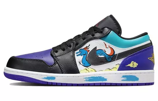 Баскетбольные кроссовки Air 1 Vintage Men Low-top Фиолетовый/белый/черный Jordan