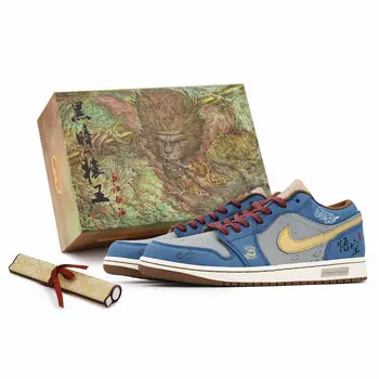 Баскетбольные кроссовки Air 1 Vintage Men Low-Top Blue/Gold/Grey/Black Jordan