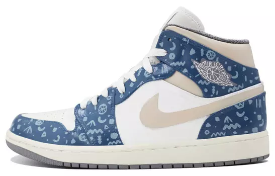 Баскетбольные кроссовки Air 1 Vintage Men Mid-Top Blue/White Beige Jordan
