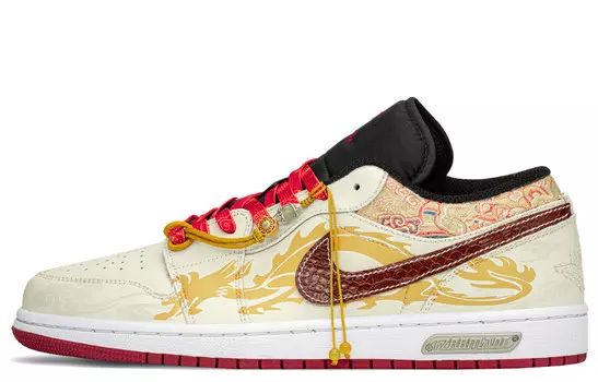 Баскетбольные кроссовки Air 1 Vintage Men Low-Top Red/Gold Jordan, цвет Red Gold